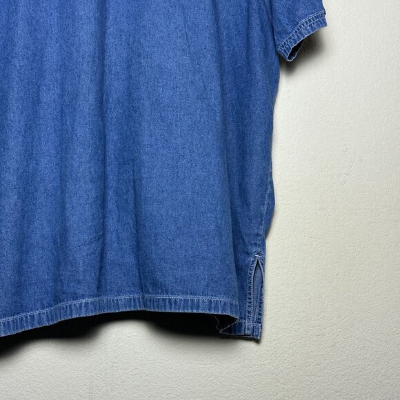 Bobbie Brooks Denim Jean Shirt Button Floral Embroidered Pant Women 26 Pink Boho - Picture 11 of 11